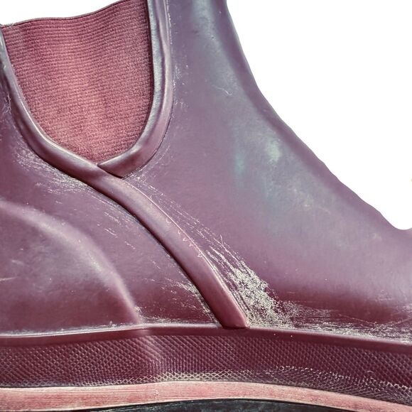 BOGS Amanda Slip-On Rain Boots Women’s 10 Burgundy Waterproof Rubber Ankle Boot - Picture 11 of 14